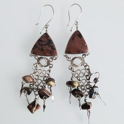 Aretes Largos en Piedras Semipreciosas Triangulo Decoraciones de Piedras Semipreciosas - Inka Products