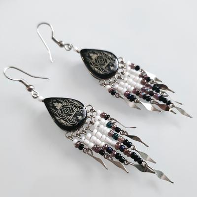 Aretes Triángulo en Cerámica Artesanal Perlas Peruanas Rocalla - Inka Products