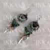 Peruvian Dreamcatcher Earrings Black, Jaune et Vert - Inka Products