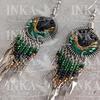 Peruvian Dreamcatcher Earrings Black, Jaune et Vert - Inka Products
