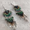 Peruvian Dreamcatcher Earrings Black, Jaune et Vert - Inka Products