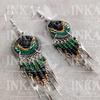 Peruvian Dreamcatcher Earrings Black, Jaune et Vert - Inka Products