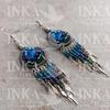 Peruvian Dreamcatcher Earrings Sky Blue, Purple & Green - Inka Products