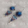 Peruvian Dreamcatcher Earrings Sky Blue, Brown & Purple - Inka Products
