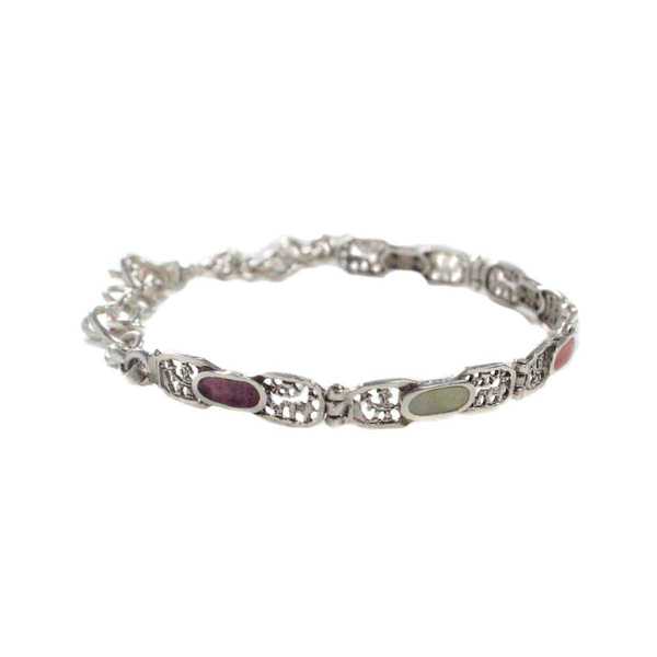 Bracelet en Argent Argent 950ème avec Pierres Naturelles Ovales - Inka Products