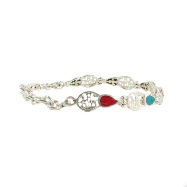 Bracelet en Argent Argent 950ème avec pierres naturelles en forme de goutte - Inka Products