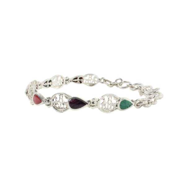 Bracelet en Argent Argent 950ème avec pierres naturelles en forme de goutte - Inka Products