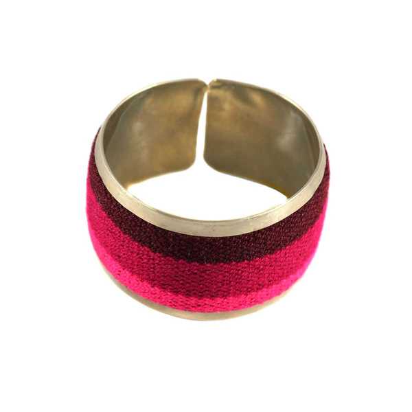 Bracelet Tissu Traditionnel Péruvien Nuances de Fuchsia - Inka Products