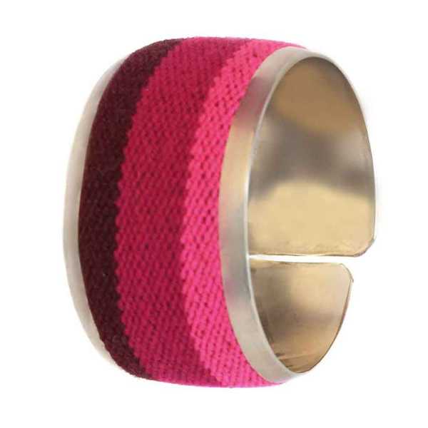 Bracelet Tissu Traditionnel Péruvien Nuances de Fuchsia - Inka Products