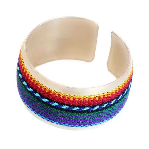 Bracelet Tissu Traditionnel Péruvien Bracelet Coloré Violet - Inka Products