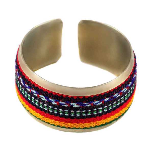 Bracelet Tissu Traditionnel Péruvien Bracelet Coloré Rouge - Inka Products