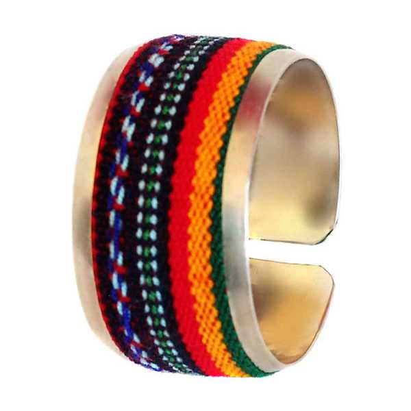 Bracelet Tissu Traditionnel Péruvien Bracelet Coloré Rouge - Inka Products