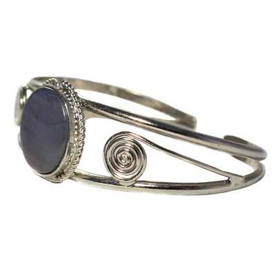 Bracelet en Métal Argenté QILLA Pierre Semi-précieuse Améthyste Violette - Inka Products