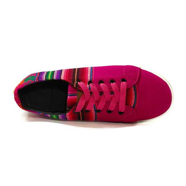 Sneakers Baskets Basses FLOR DE LA CANTUTA Tissu Péruvien Motif Ethniques Homme-Femme - Inka Products