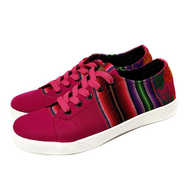 Sneakers Baskets Basses FLOR DE LA CANTUTA Tissu Péruvien Motif Ethniques Homme-Femme - Inka Products