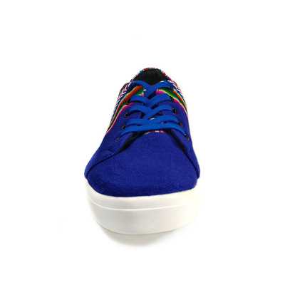 Sneakers Baskets Basses PARACAS BLEU Tissu Péruvien Motif Ethniques Homme-Femme - Inka Products