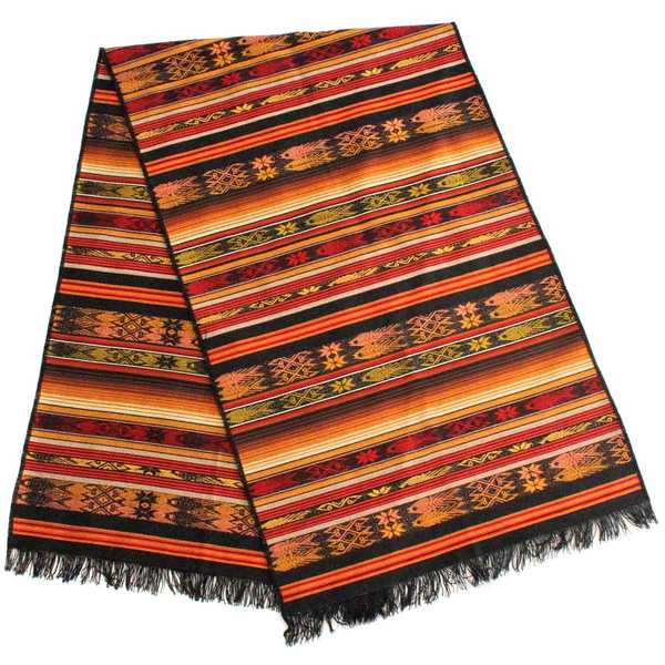 Chemin de Table Péruvien Noir Poissons CHALLWA - Inka Products