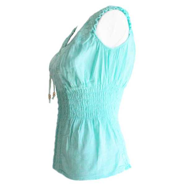 Blouse T-shirt Col V à Épaule Dénudée Évasé Coton Péruvien - Inka Products