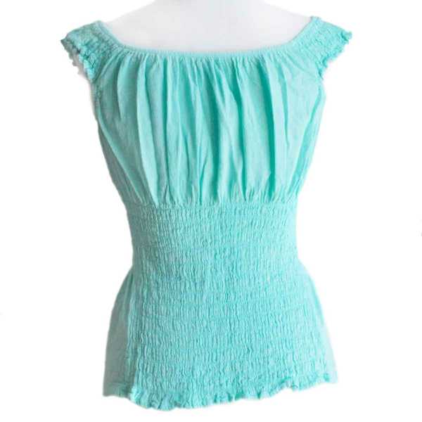 Blouse T-shirt Col V à Épaule Dénudée Évasé Coton Péruvien - Inka Products