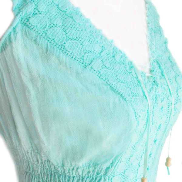 Blouse T-shirt Col V à Épaule Dénudée Évasé Coton Péruvien - Inka Products