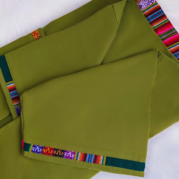 Chemise Col Mao Homme Tissu Traditionnel Andin Coloré - Inka Products