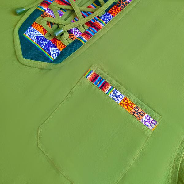 Chemise Col Mao Homme Tissu Traditionnel Andin Coloré - Inka Products