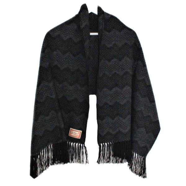 Châle SAYTU Gris foncé motifs ethniques - Inka Products