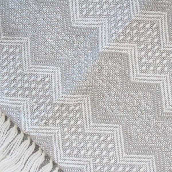 Châle SAYTU Gris Clair motifs ethniques - Inka Products