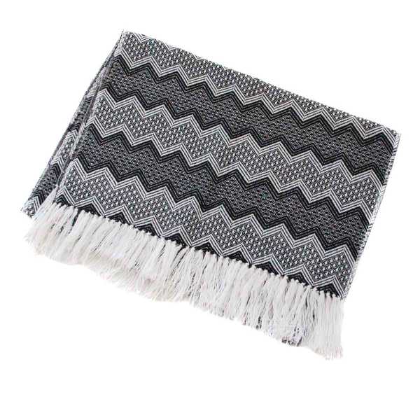 Châle SAYTU Noir motifs ethniques - Inka Products