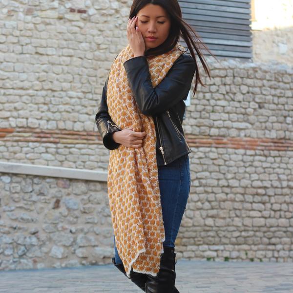 Pashmina en Laine d'Alpaga Alvéole Homme Femme - Inka Products
