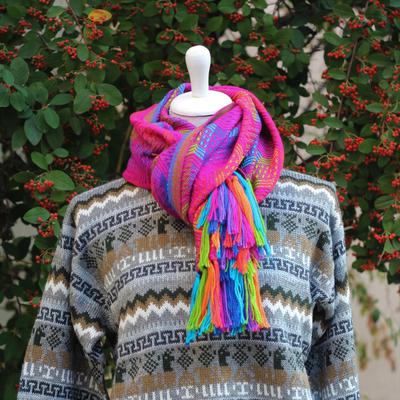 Écharpe Péruvienne SAYTU Alpaga Motifs Ethniques - Inka Products