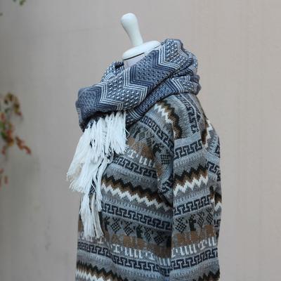 Écharpe Péruvienne SAYTU Alpaga Motifs Ethniques - Inka Products