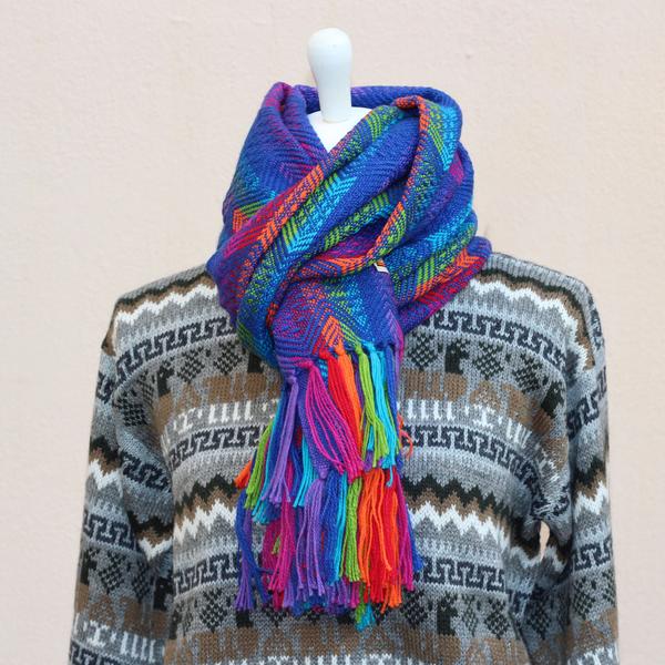 Écharpe Péruvienne SAYTU Alpaga Motifs Ethniques - Inka Products