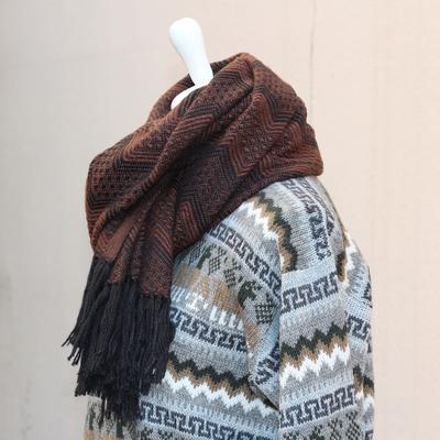 Écharpe Péruvienne SAYTU Alpaga Motifs Ethniques ZigZag - Inka Products