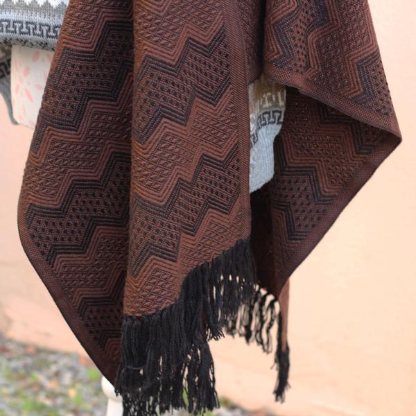 Écharpe Péruvienne SAYTU Alpaga Motifs Ethniques ZigZag - Inka Products