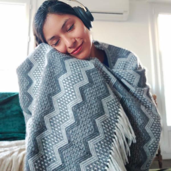 Écharpe Péruvienne SAYTU Alpaga Motifs Ethniques ZigZag - Inka Products