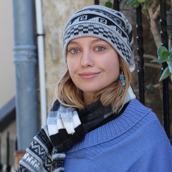 Écharpe-Bonnet Péruvienne à Franges - Inka Products