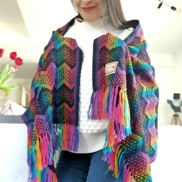 Écharpe Péruvienne SAYTU Alpaga Motifs Ethniques ZigZag - Inka Products