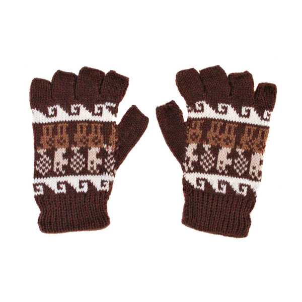 Mitaines Courtes Marron Lama - Inka Products