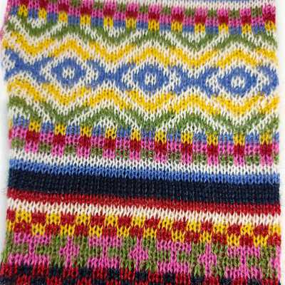 Mitaines Longues UNIK Baby Alpaga Rose Motifs Ethniques - Inka Products