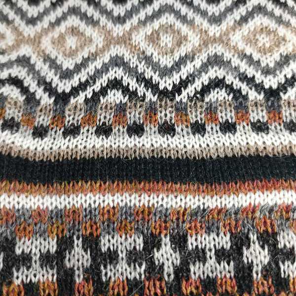 Mitaines Longues UNIK Baby Alpaga Crème Marron Motifs Ethniques - Inka Products