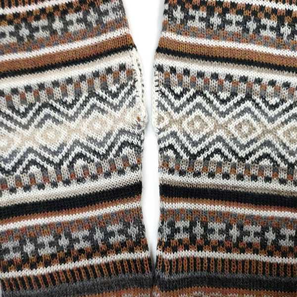Mitaines Longues UNIK Baby Alpaga Crème Marron Motifs Ethniques - Inka Products