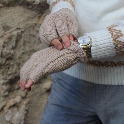 Inka-Products-Gants Mitaines Alpaga Homme-Tissu Tricotés au Pérou