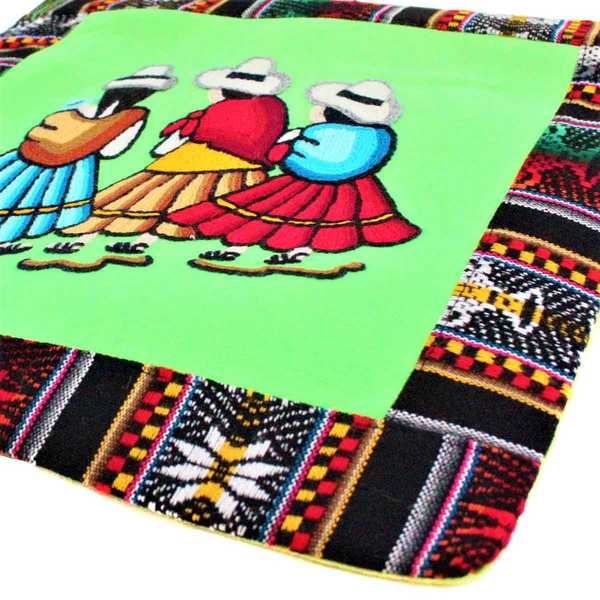 Housse Coussin Péruvienne Verte Las Chismosas - Inka Products