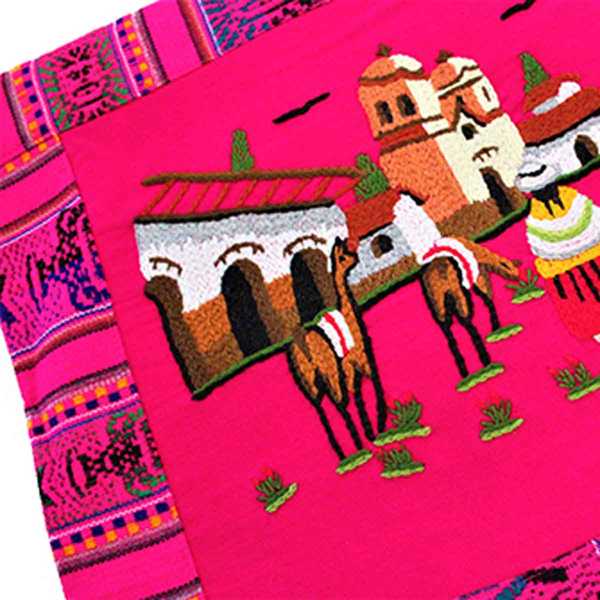 Housse Coussin Péruvienne Fuchsia Pueblo Andino - Inka Products