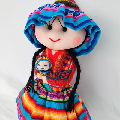 Muñeca Peruana Cholita Bebé en Manto tradicional Peruano - Inka Products