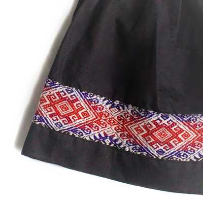 Mini-Jupe Fille CHOLITA Noir Motif Ethnique Mochica - Inka Products