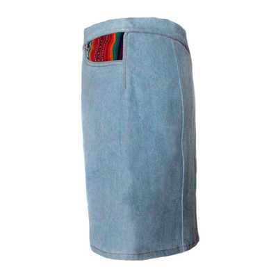 Mini-jupe Femme Denim Tissu Traditionnel Andin Orange - Inka Products