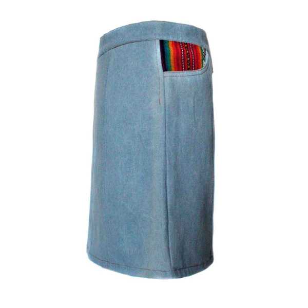 Mini-jupe Femme Denim Tissu Traditionnel Andin Orange - Inka Products