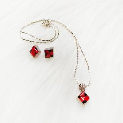 HUAIRURO Necklace and Earrings Set Diamond Shape - Inka Products